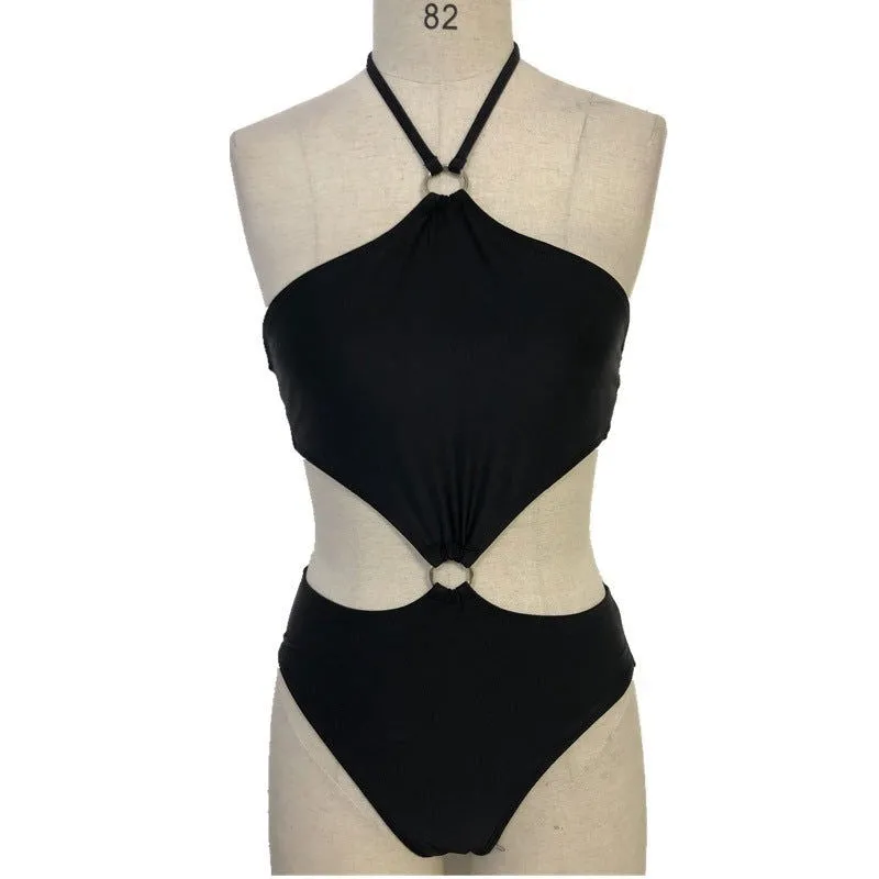 Open Belt Loop Tie Rings One Piece Swimsuits