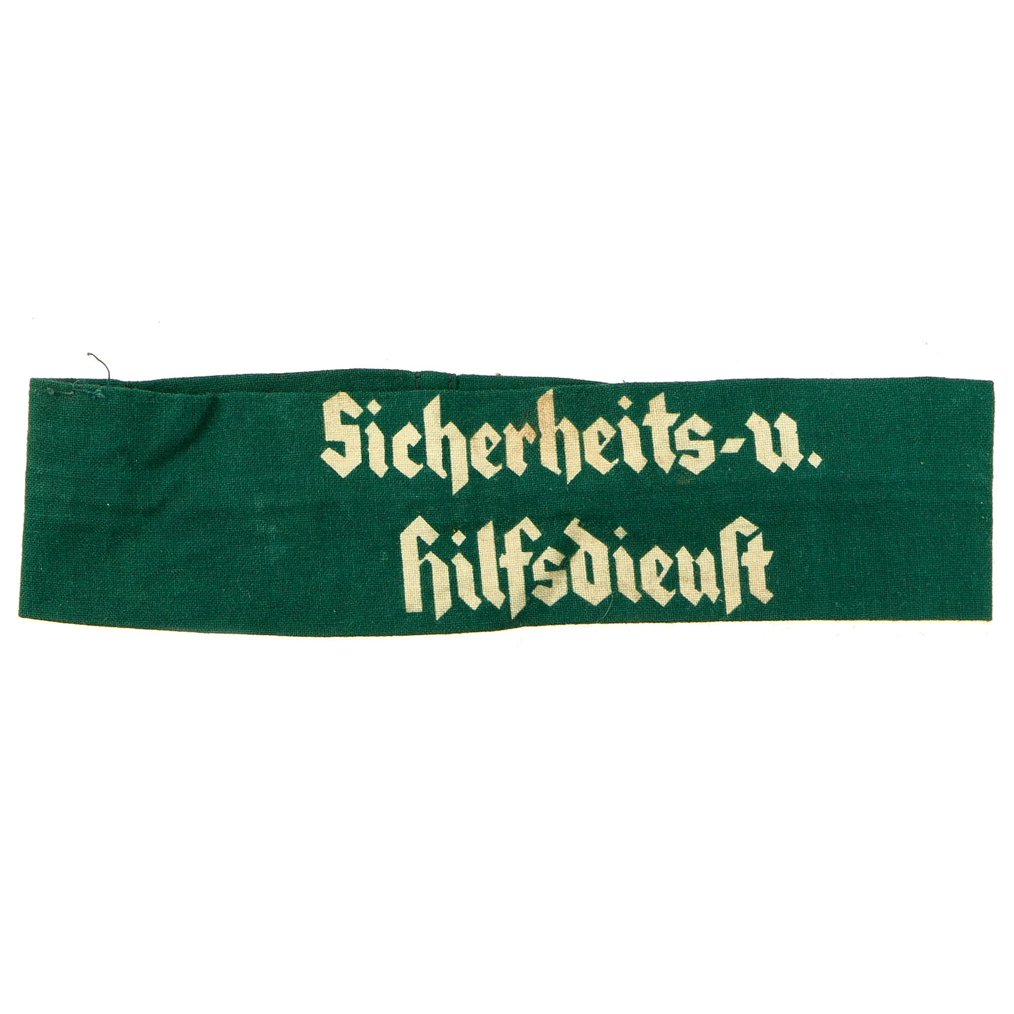 Original German WWII Green Sicherheits und Hilfsdienst (SHD) Security and Assistance Service Armband