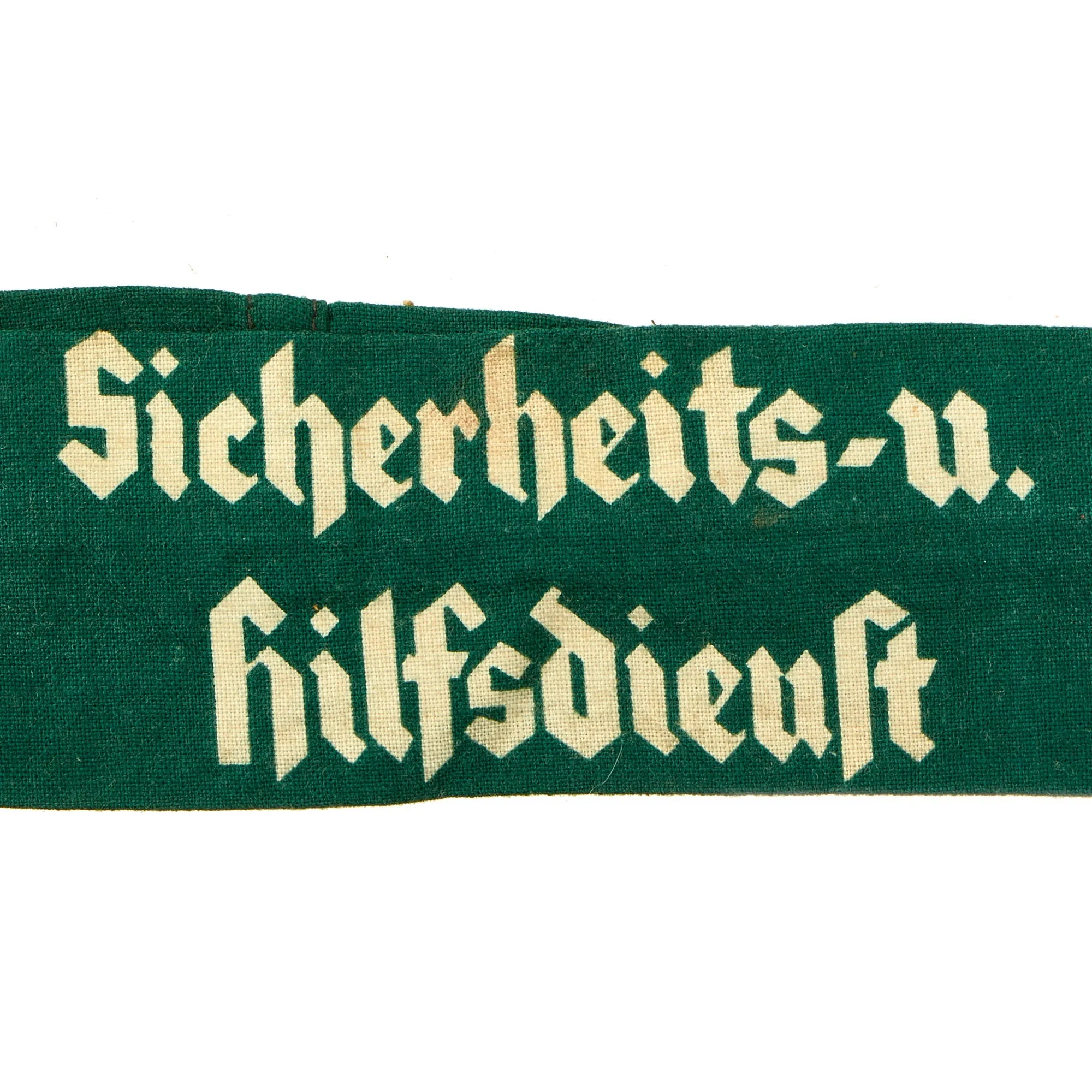 Original German WWII Green Sicherheits und Hilfsdienst (SHD) Security and Assistance Service Armband