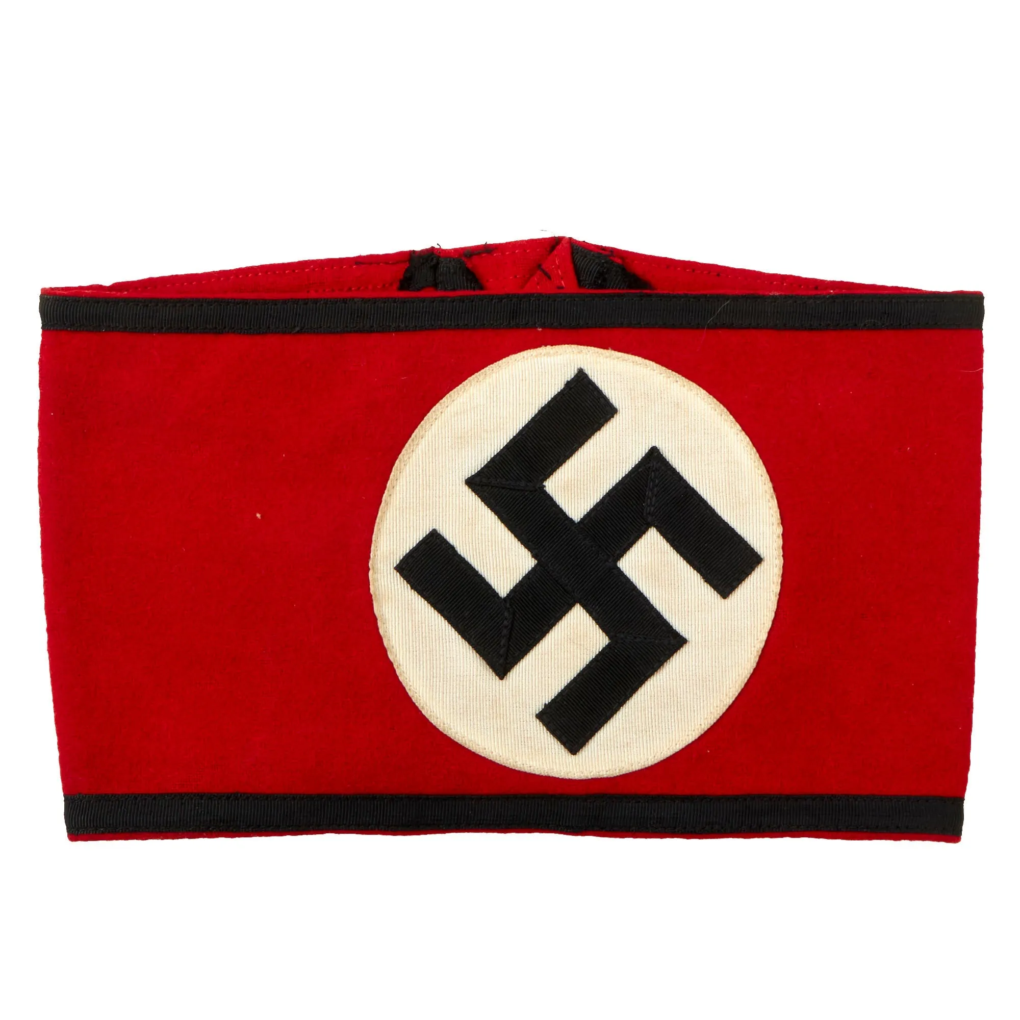 Original German WWII SS Member's Wool & Rayon Multi-Piece Armband with Paper SS RZM Tag