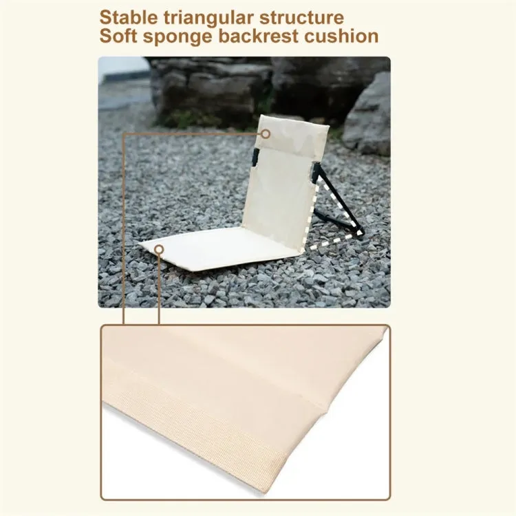 Outdoor Camping Lightweight Comfortable Folding Chair Camping Park Leisure Beach Portable Single Cushion Chair(Khaki)