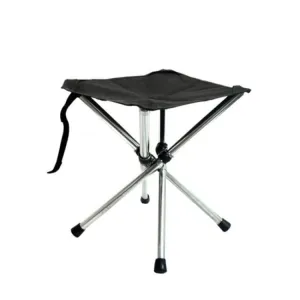 Outdoor Retractable Portable Stainless Steel Stool Camping Beach Fishing Folding Chair, Spec: L