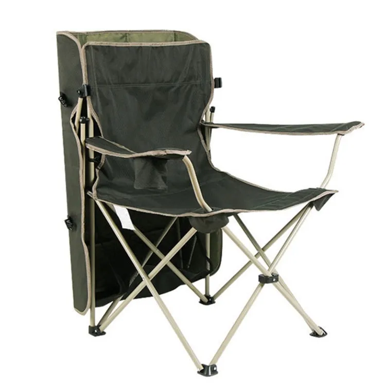 Outdoor Sun Protection Folding Chair Multifunctional Portable Fishing Beach Lounge Chair  With Sunshade Aluminum Folding Chair(Dark Green)