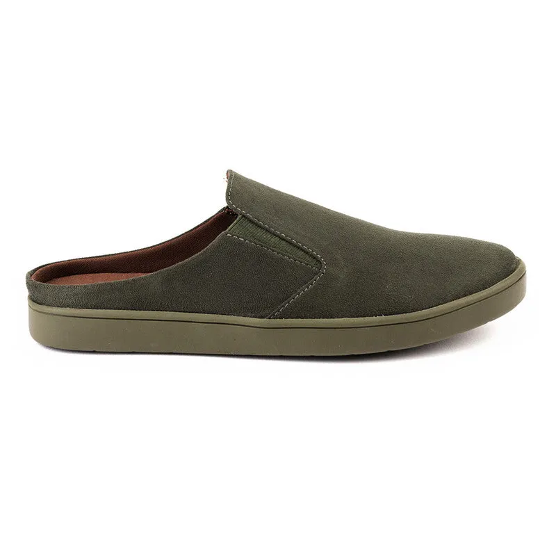 Paaduks Slip-Ons Mules for Women | Green | Vegan Suede