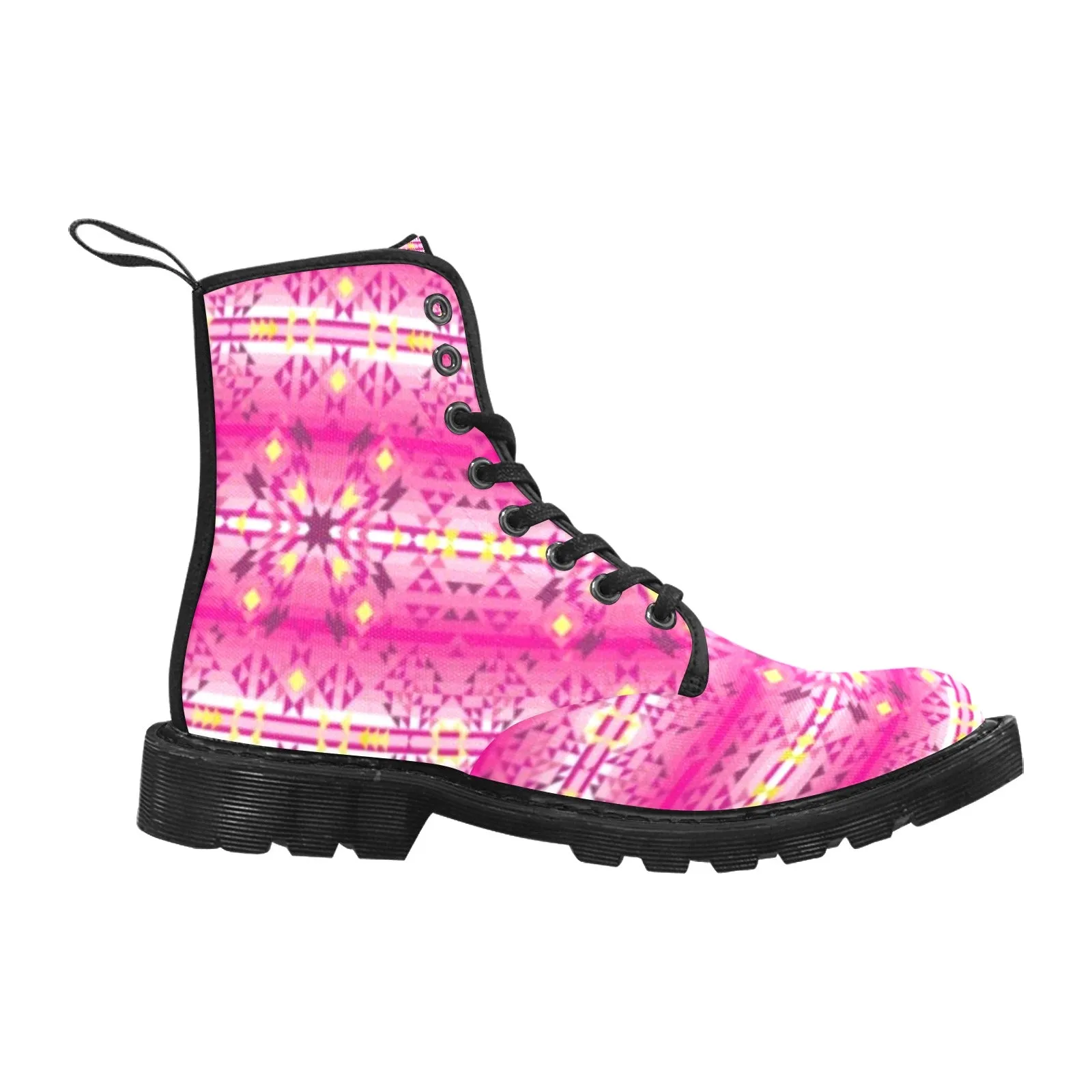 Pink Star Boots for Women (Black)