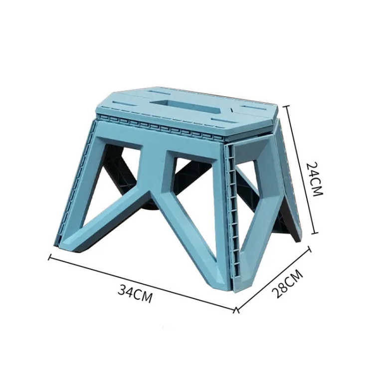 Portable Thickened Plastic Folding Stool Outdoor Fishing Stool, Color: Lake Blue