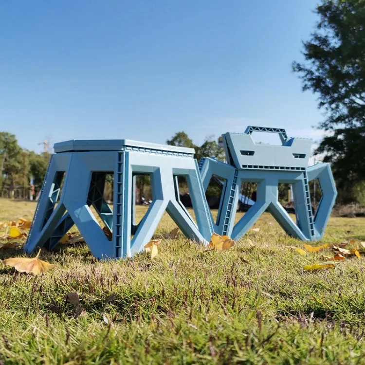 Portable Thickened Plastic Folding Stool Outdoor Fishing Stool, Color: Lake Blue