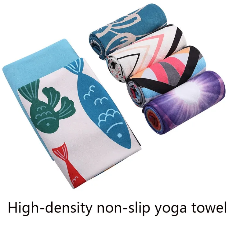 Printed Soft Yoga Mat Non-Slip Yoga Towel, Size: 185 x 65cm(Geometric)