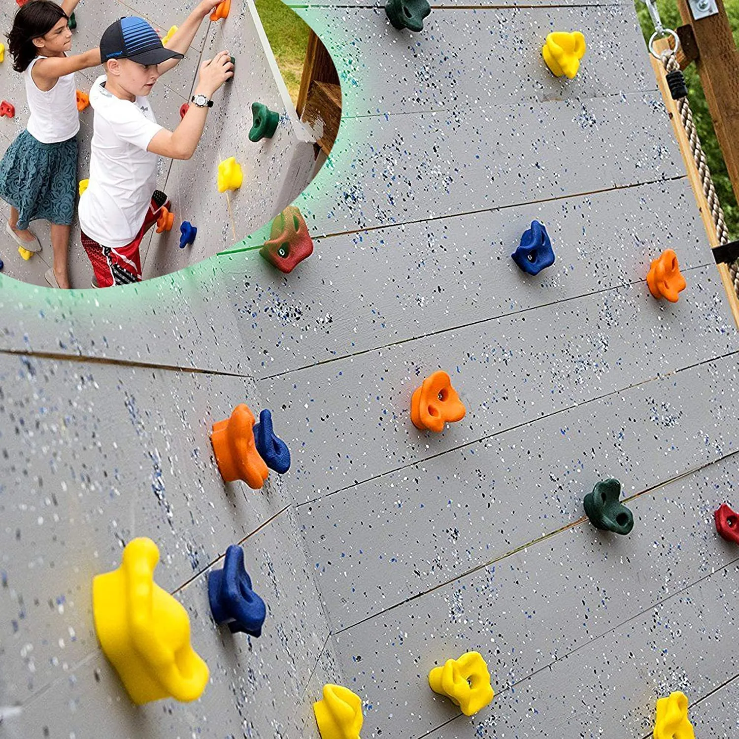 REZNOR Multisize Large Rock Climbing Holds Play Set for Kids, Adult Wall Climbing Stone for DIY Children Playground Wall/Wood Block, Pack of 12