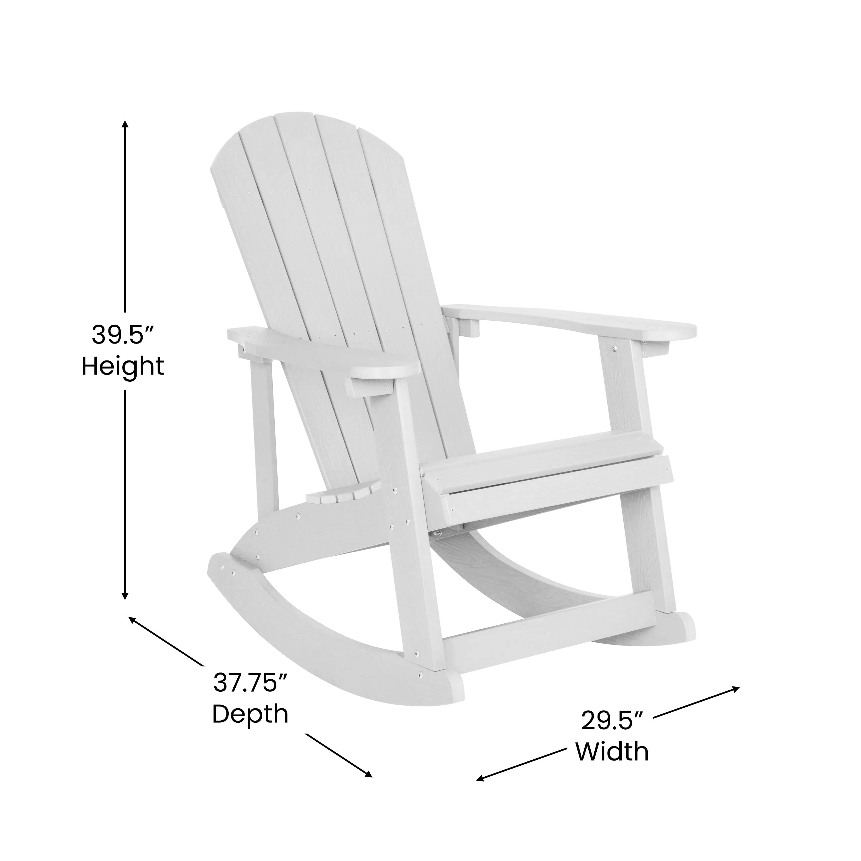 Savannah Set of 2 All-Weather Poly Resin Wood Adirondack Rocking Chairs with 22" Round Wood Burning Fire Pit