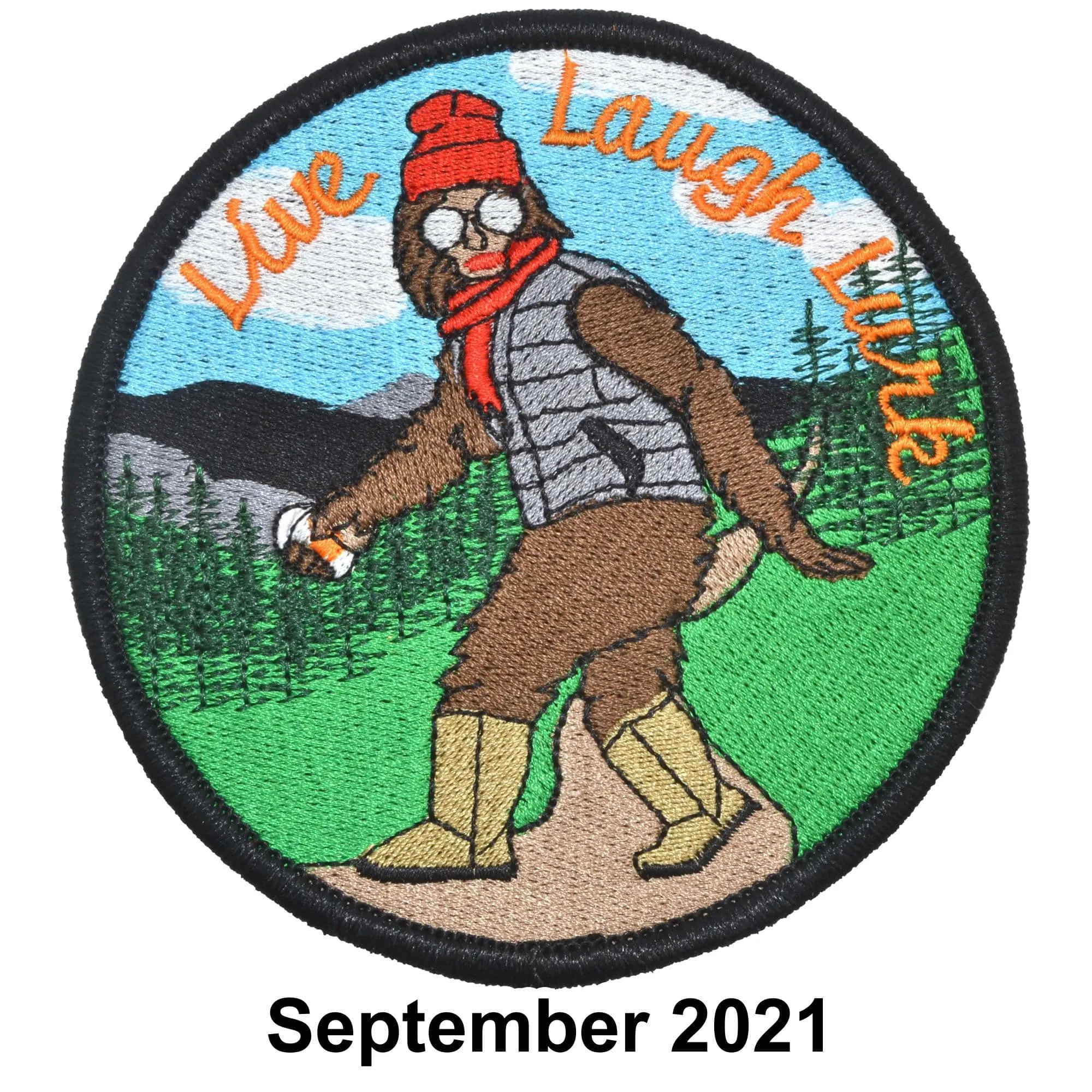 September 2021 Patch of the Month - 'Live, Laugh, Lurk' - Basic Bitch Squatch