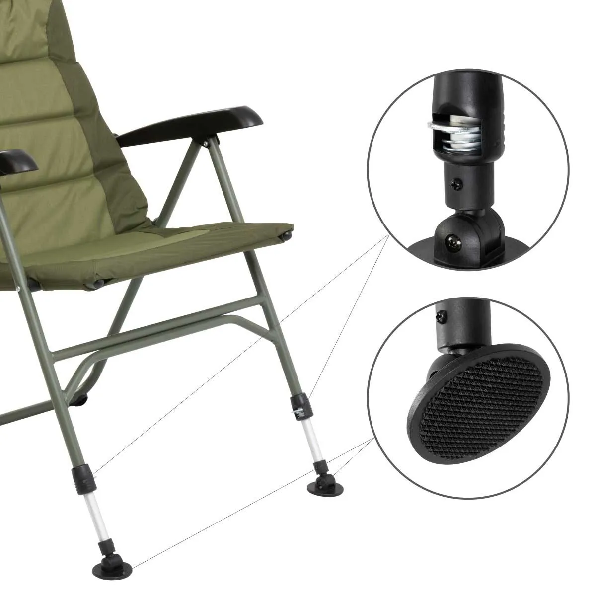 Set of Two Steel Carp Fishing Armchairs