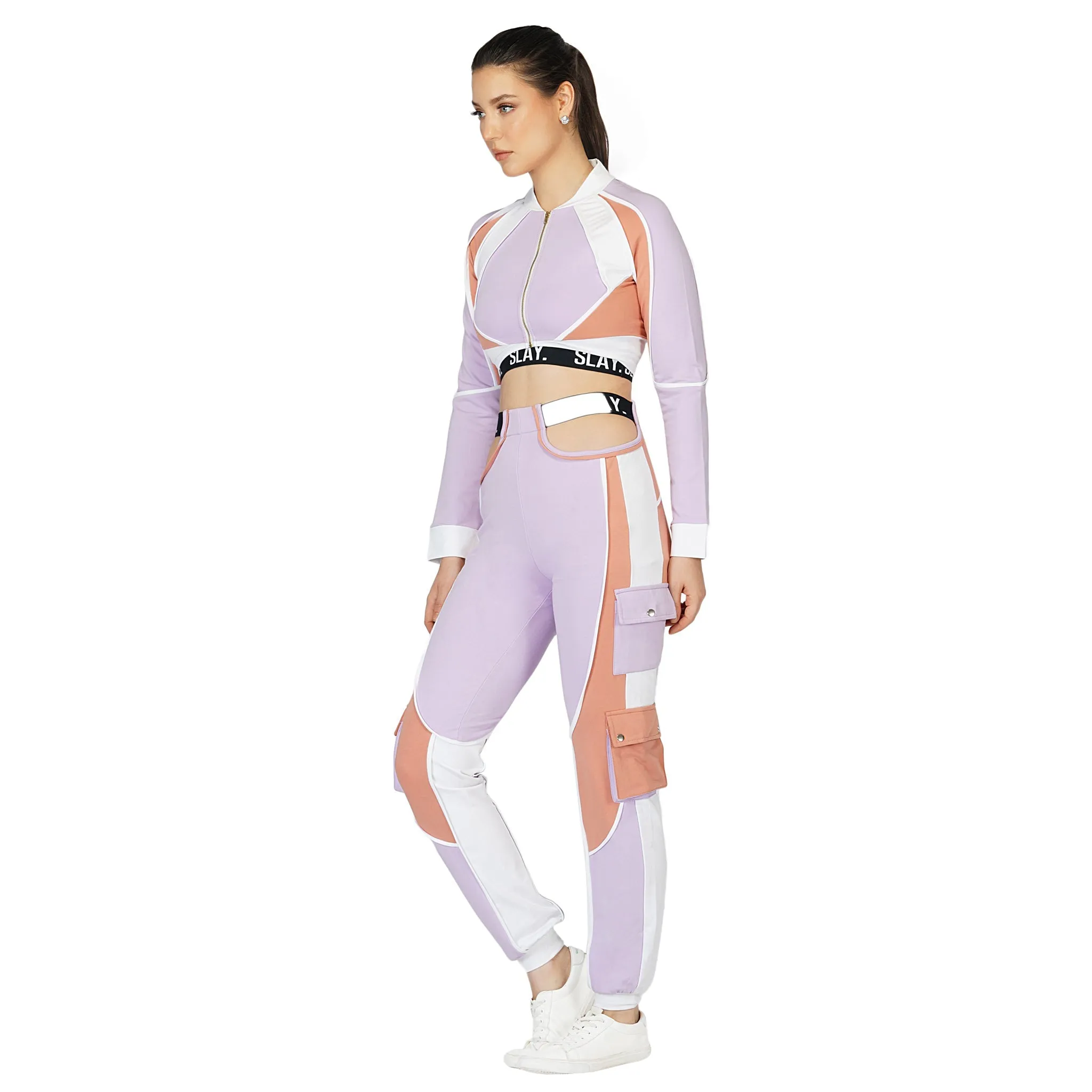 SLAY. Women's White Activewear Crop top