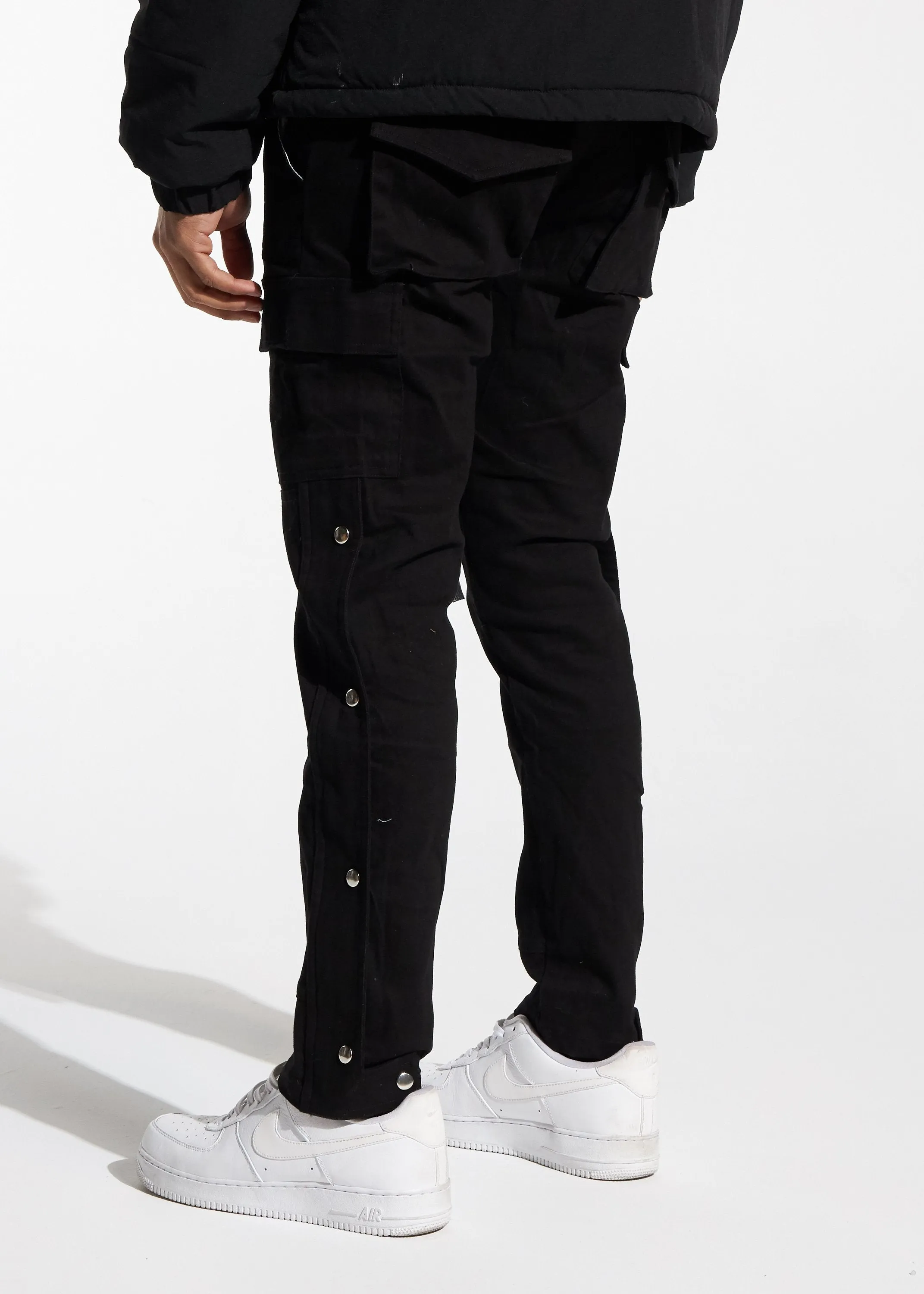 Snap Cargo Pants (Black)