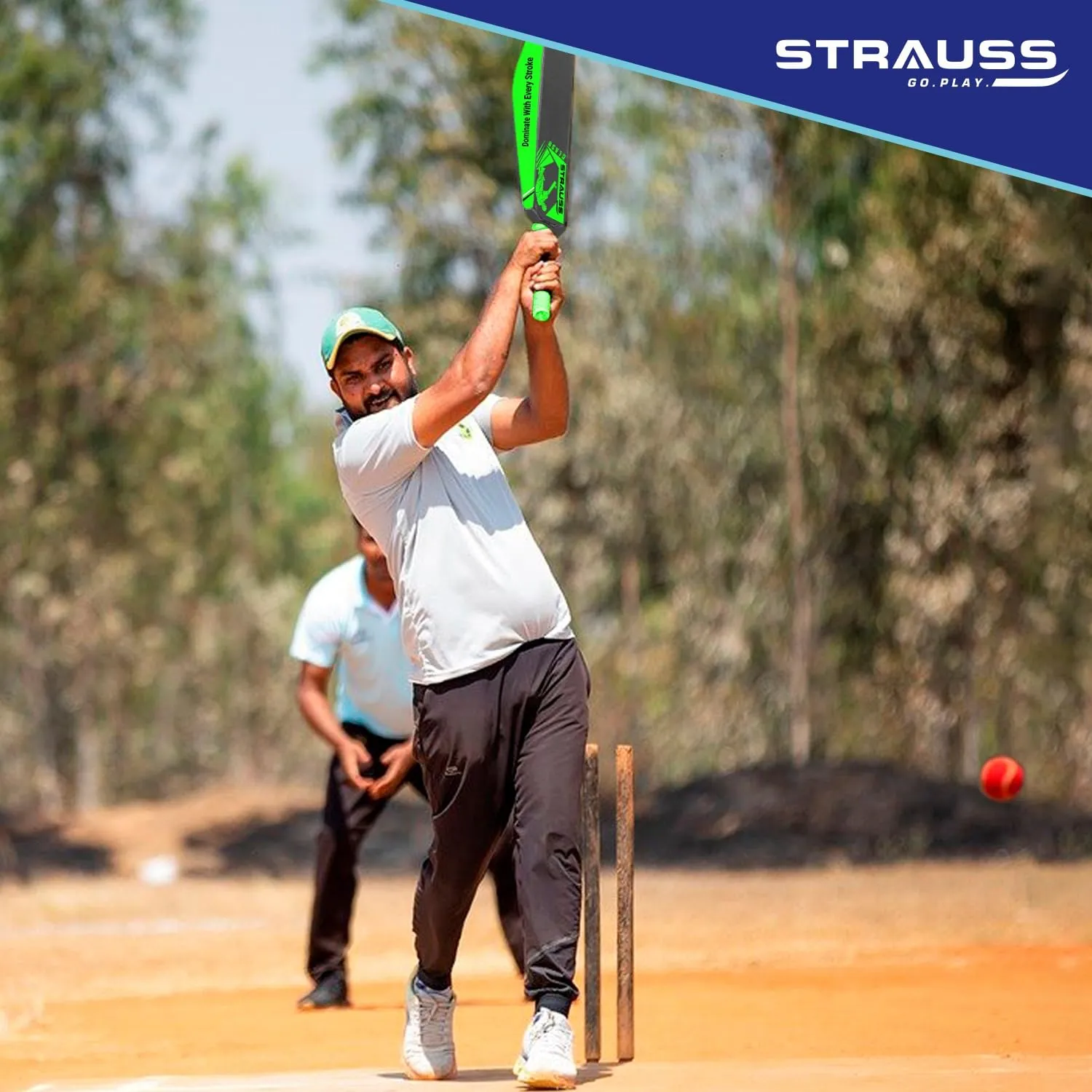 Strauss Clash Cricket Bat | Full Size | Dimensions: 34 X 4.5 inch | Heavy Duty Hard Plastic Cricket Bat | for All Age Groups | Tennis & Synthetic Ball Cricket Bat | Tennis Cricket Bat,(Green)