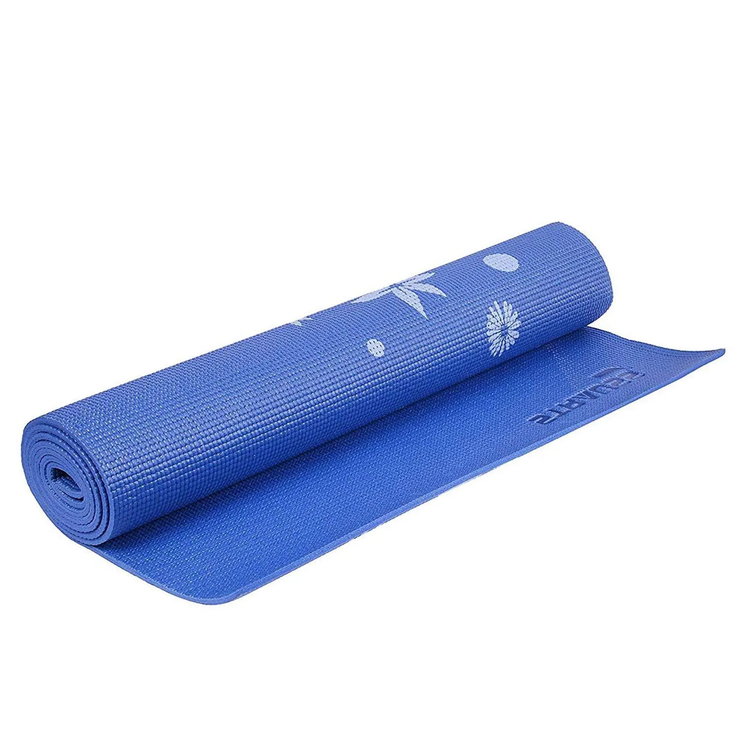 Strauss Yoga Mat Floral, 6 mm (Blue)