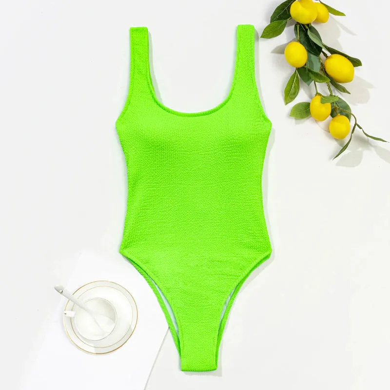 Summer Vibes Women's One-Piece High Leg Backless Swimsuits