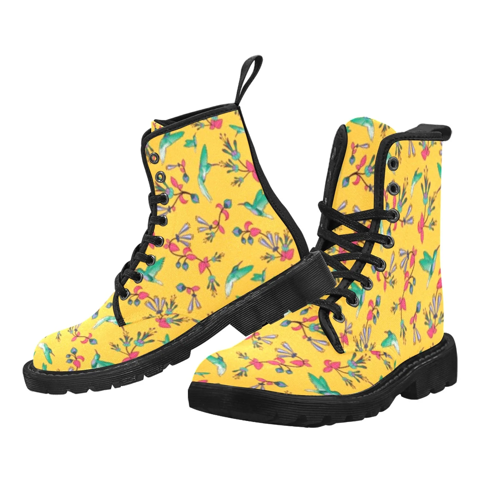 Swift Pastel Yellow Boots for Women (Black)