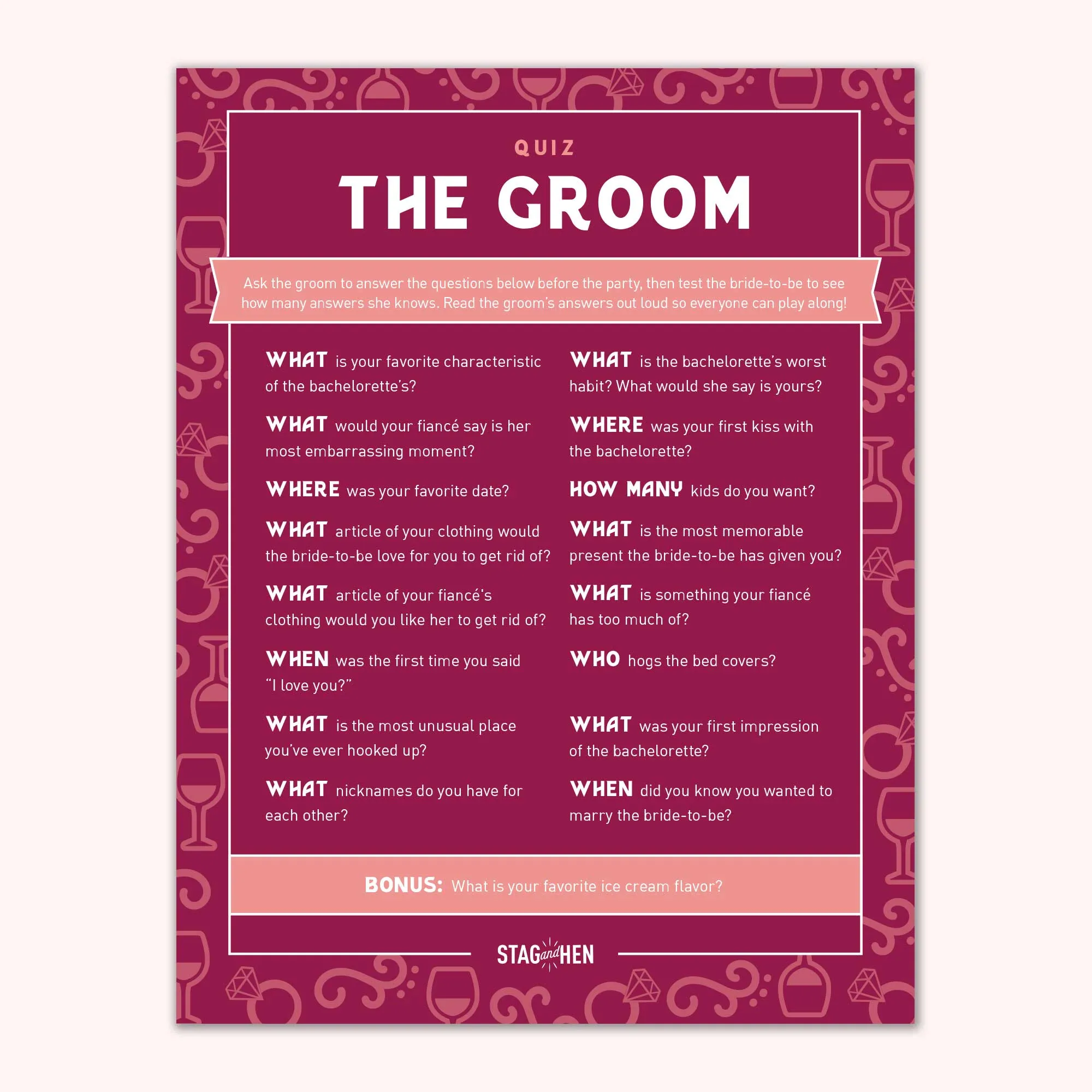 Vino Before Vows Party Games | Printable PDFs