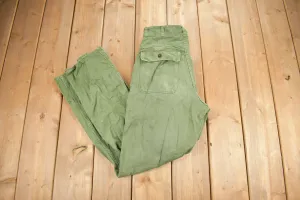 Vintage 1970s OG 107 Green Khaki Army Pants Size 28 x 30