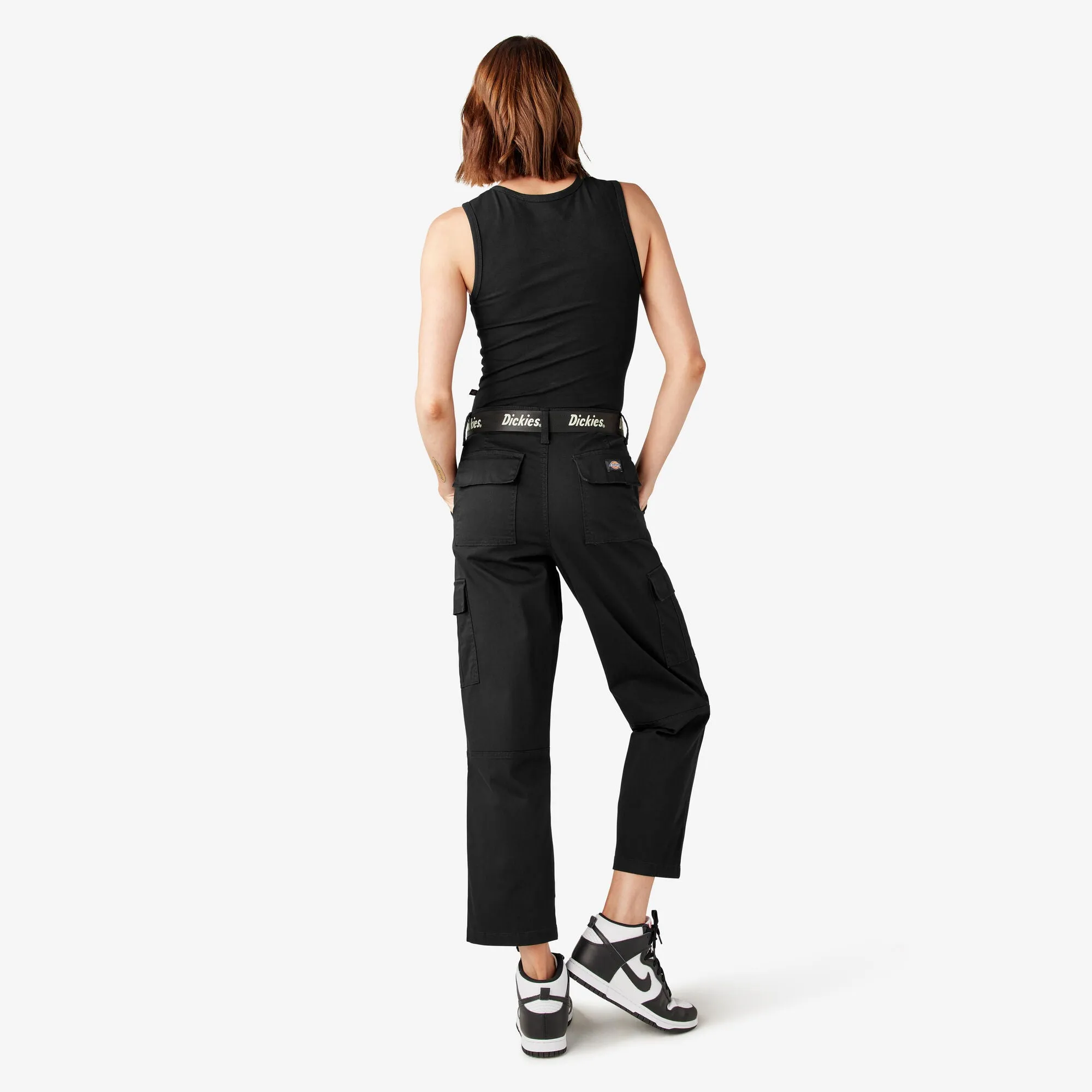 Women's Relaxed Fit Cropped Cargo Pant FPR50 - Black